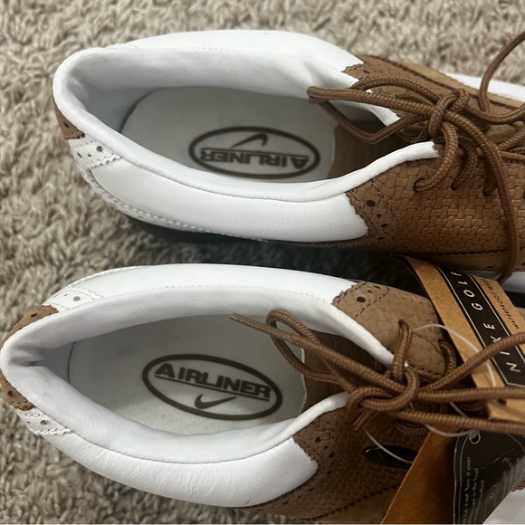 NWT Nike Airliner Saddle Brown and White Golf Shoes - Picture 3 of 4